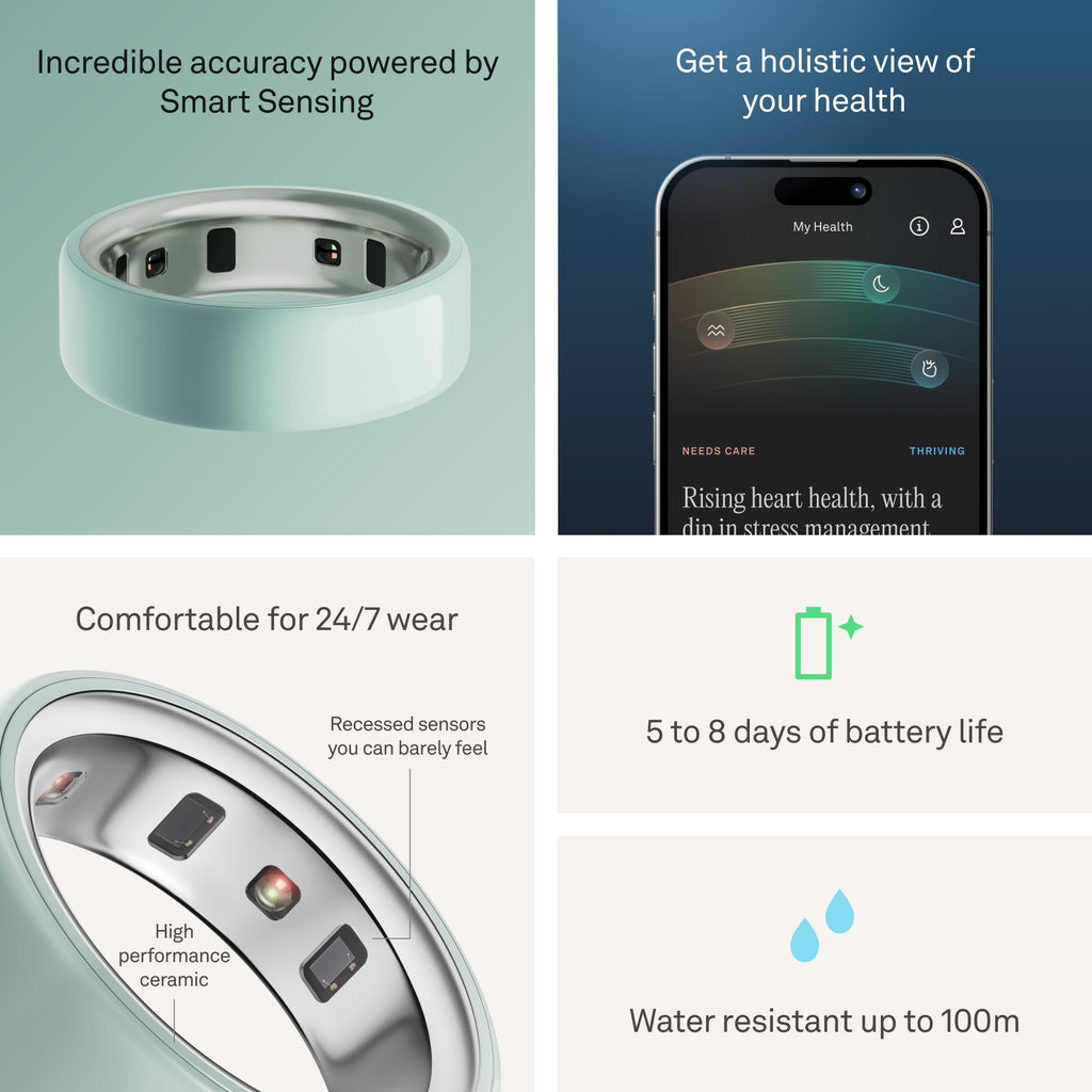 Oura Ring 4 Ceramic - Tide - Size 8 - Size Before You Buy