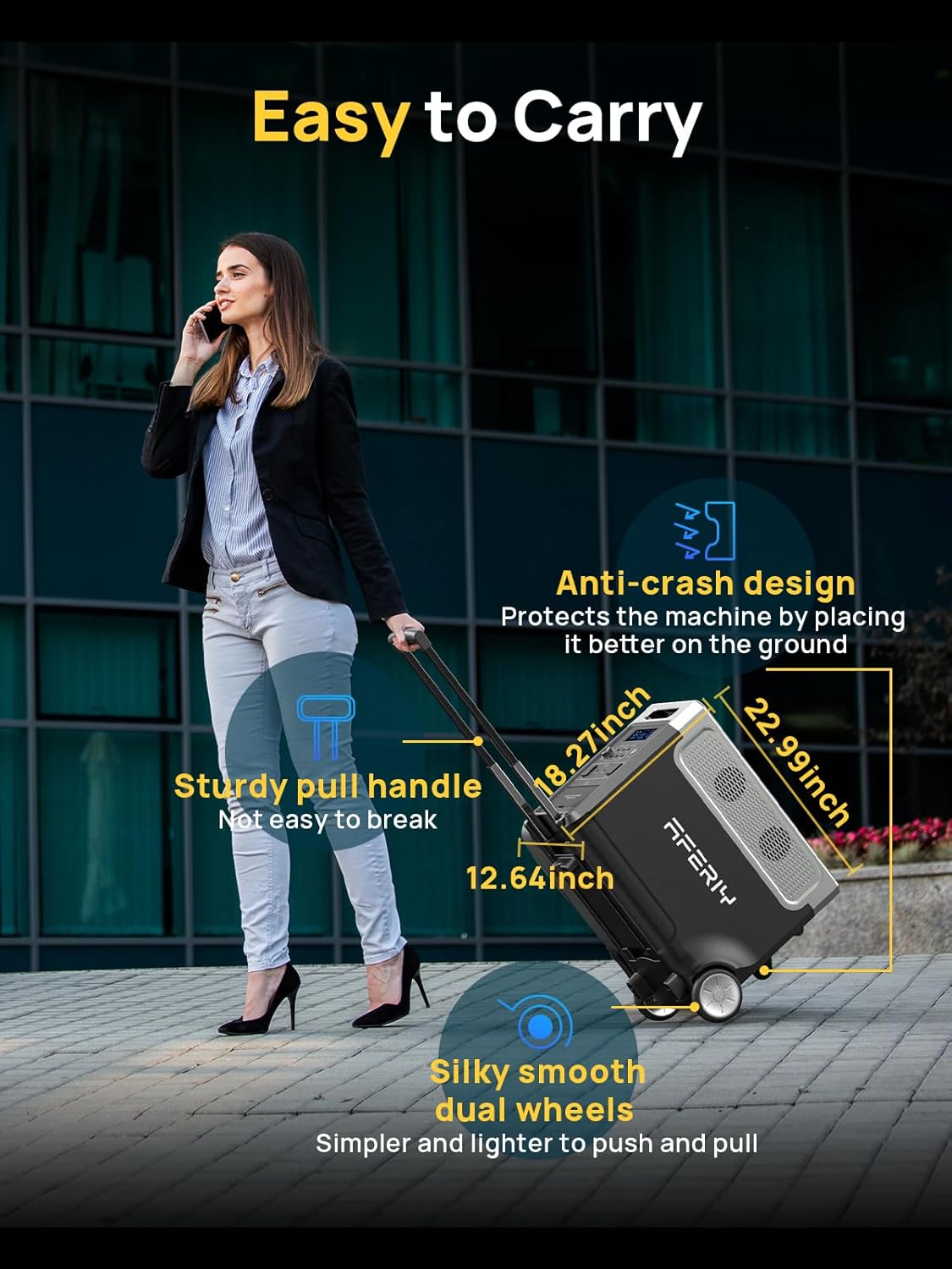 AFERIY 3840Wh Portable Power Station,120V AC Outlets x 5,2.5H Fast Charge,3600W LiFePO4 Battery Power Station,Solar Generator for Home Use,Outdoor