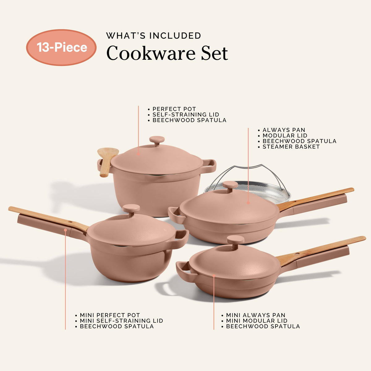 Our Place Cookware Set - 13-Piece Kit Including the Always Pan, Perfect Pot and Spatulas | Multifunctional, Toxin-Free Nonstick | Heat Safe up to