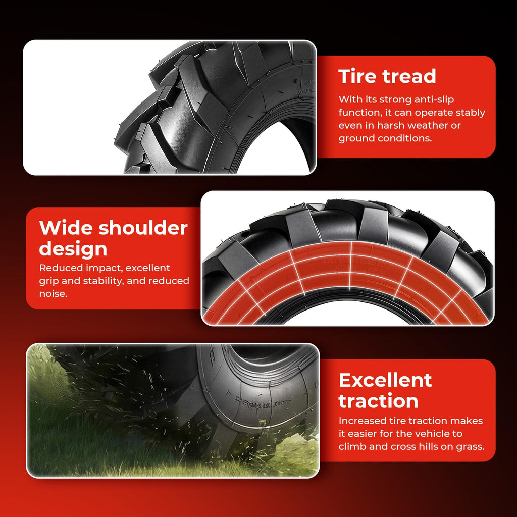 18x8.50-8 Lawn & Garden Mower Tires, Set of 2,4 Ply Tubeless
