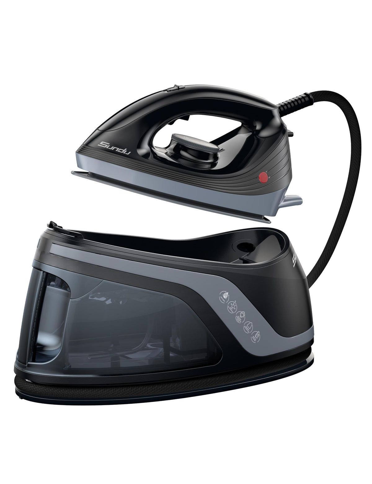 Sundu Iron Steamer for Clothes,1600W Steam Station Professional Steam Iron For Clothes with 44 oz Tank, 400 microsteam holes, Built-In Pump, Ceramic