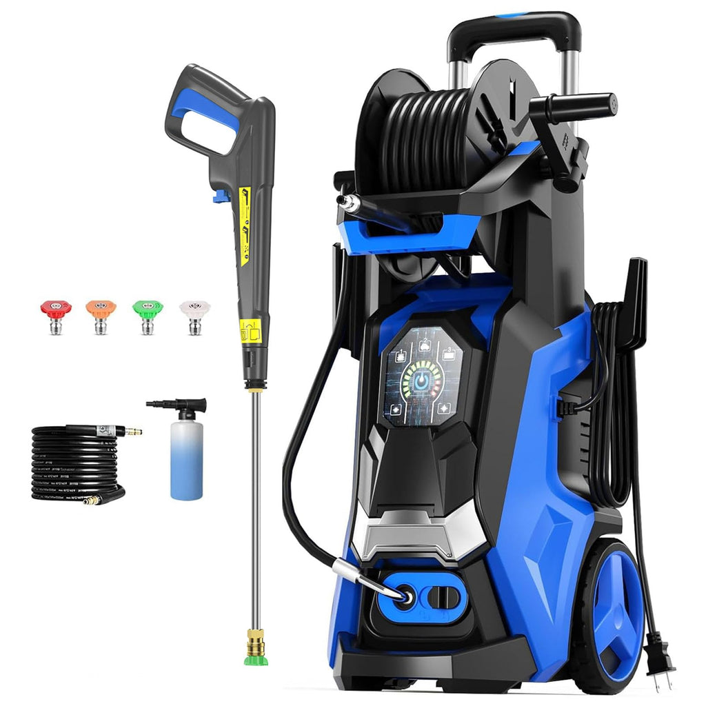 Pressure Washer Power Washers with Touch Screen, 5000PSIIMAX, High Pressure Cleaning Machine with 4 Quick Connect Nozzles and Foam Cannon for Cars