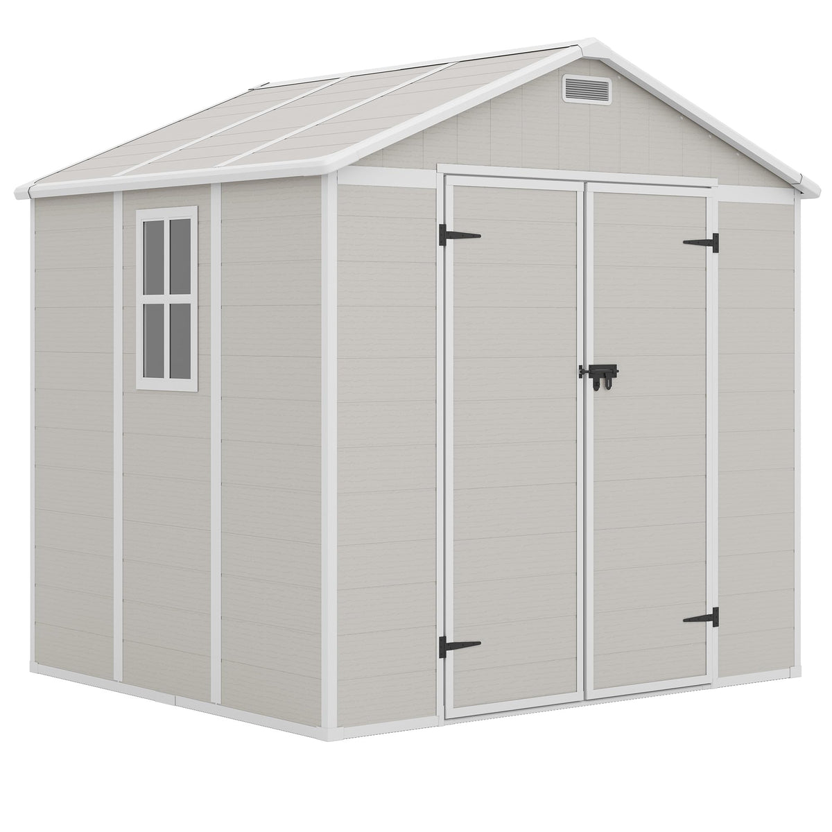 Amopatio 10x8 FT Storage Shed, Resin Shed with Floor Included, Plastic Sheds Outdoor Storage for Bike, Garden Tools, Sheds & Outdoor Storage with