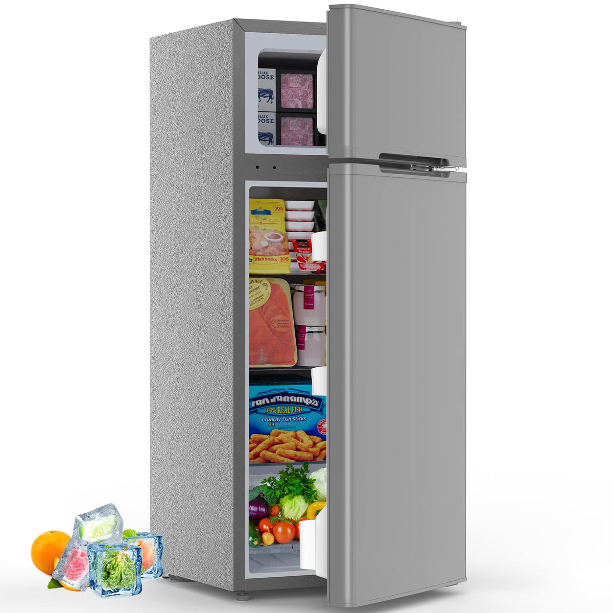 4.5 Cu.Ft Mini Fridge with Freezer, 2 Door Compact Refrigerator, Small Fridge with Adjustable Thermostat Energy Ultra Quiet, Mini Fridge Removable