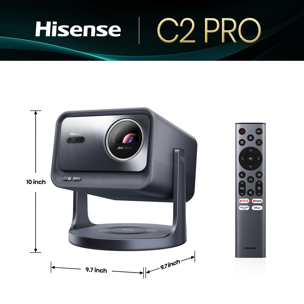 Hisense C2 Ultra, Triple Laser Smart Portable Projector, 4K UHD, 3,000 Lumens, 65 C 300, Dolby Vision, IMAX Enhanced, Sound by JBL, Netflix
