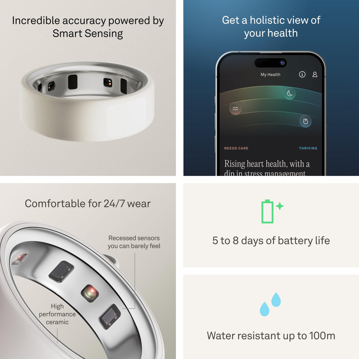 Oura Ring 4 Ceramic - Tide - Size 8 - Size Before You Buy