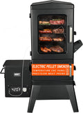 Vertical Pellet Smoker with Cover & Meat Probe, 4-Rack Electric BBQ Smoker Grill, 616 sq in Cooking Space, Digital LED Temperature Control for