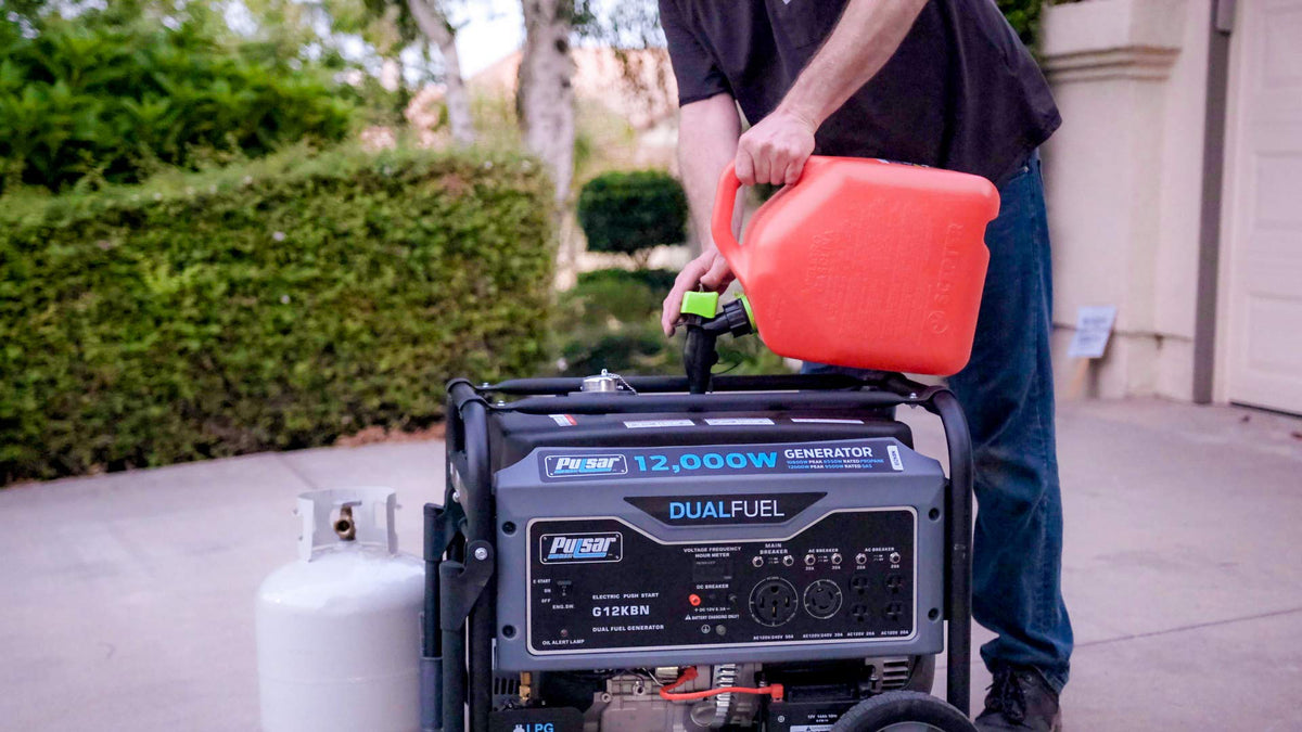 Pulsar GD10KBN 10500W Dual Fuel Home Backup Portable Inverter Generator with Wheel Kit and Electric Start RV Ready