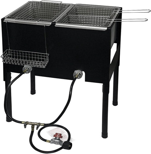 Barton 148,000 BTU High-Pressure Triple Basket Deep Fryer Dual Burner Propane LPG Fish Cooker Fry Basket Fryer Outdoor Catering, Events, Camping