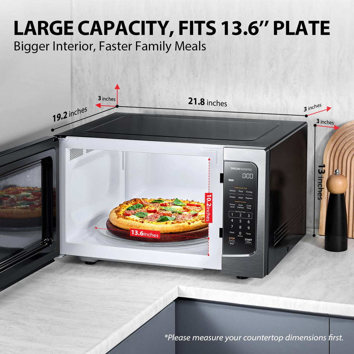 TOSHIBA Air Fryer Combo 8-in-1 Countertop Microwave Oven, with Convection, Broil, Odor Removal Mode, 12.4" Position Memory Turntable, Child-Lock, 1.0