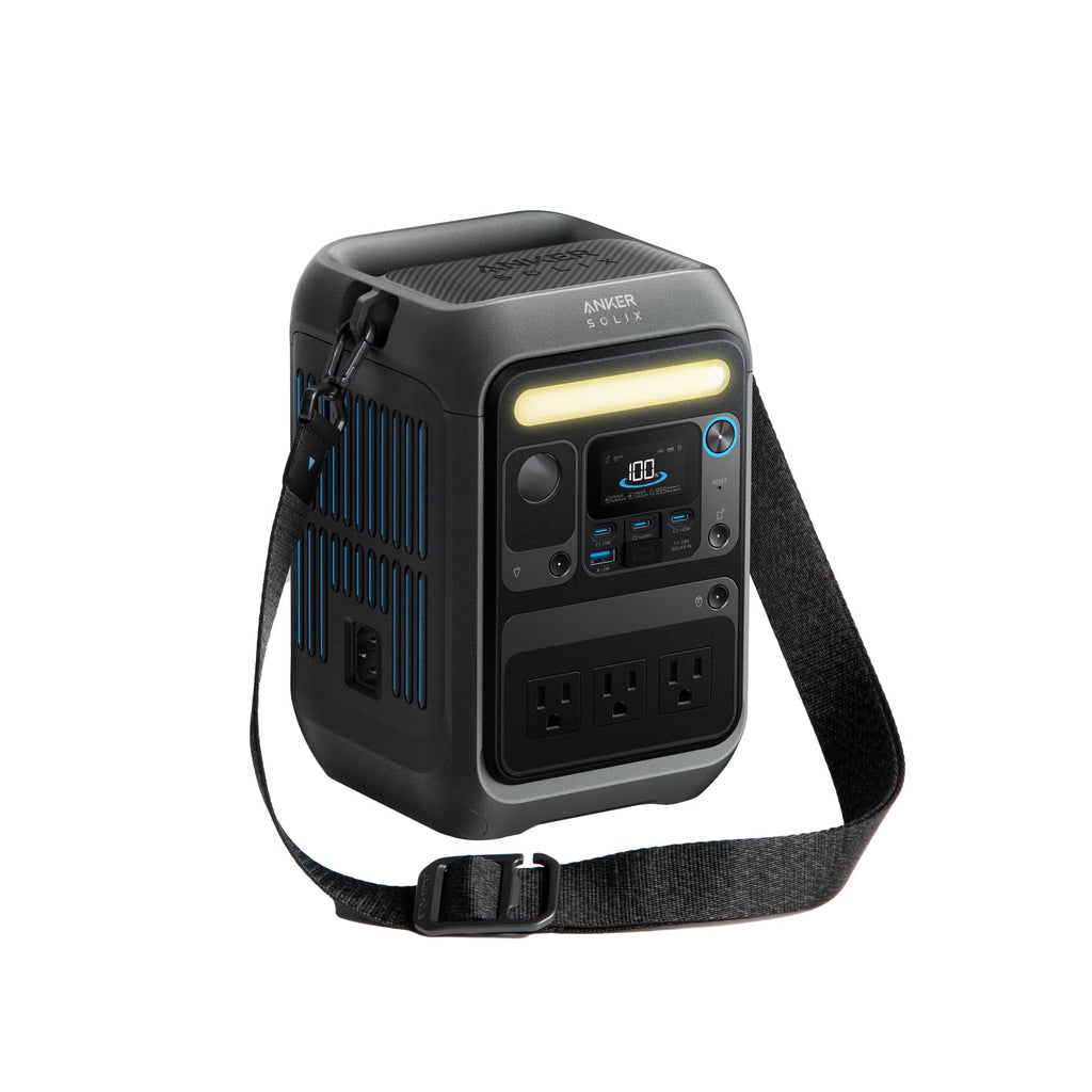 Anker Solar Generator SOLIX C300 with 60W Solar Panel, 288Wh Portable Power Station, 300W (600W Surge), LiFePO4 Battery, 140W Two-Way Fast Charging