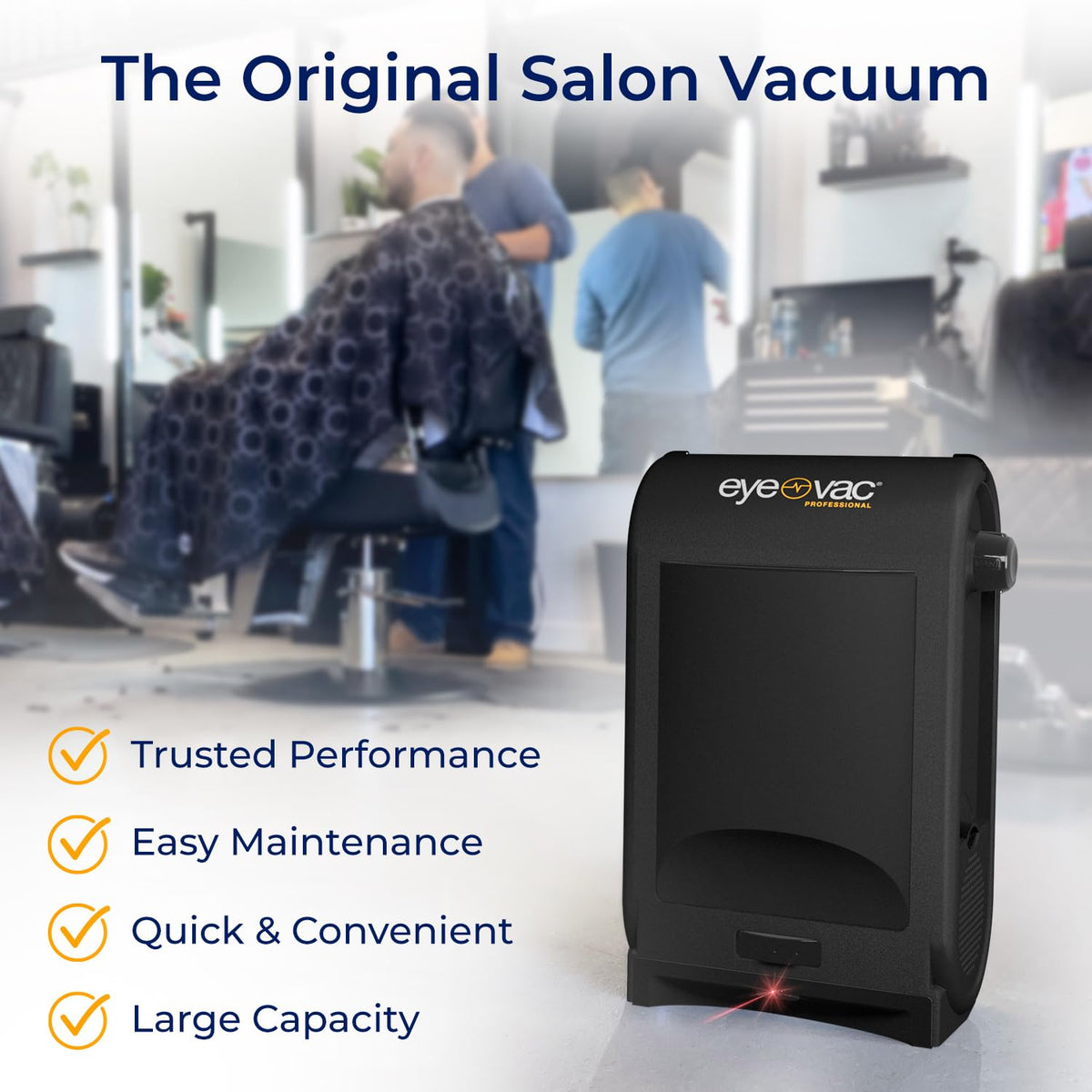EyeVac Pro Touchless Vacuum Automatic Dustpan - Ultra Fast & Powerful - Great for Sweeping Salon Pet Hair Food Dirt Kitchen, Corded Canister Vacuum