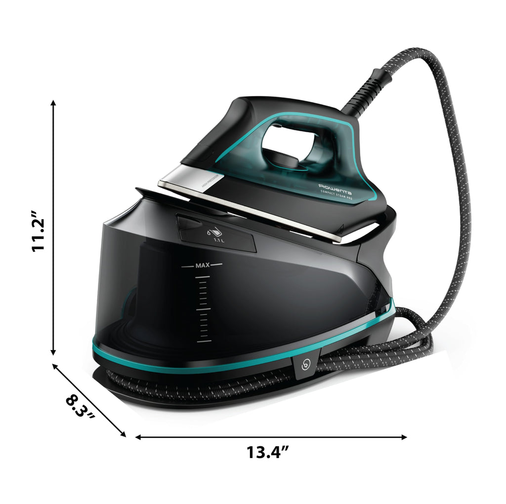 Rowenta Iron for Clothes, High Pressure Steamer Iron with Boiler System, 400 Steam Holes, Vertical Steaming, 37oz Tank, Stainless Steel Soleplate