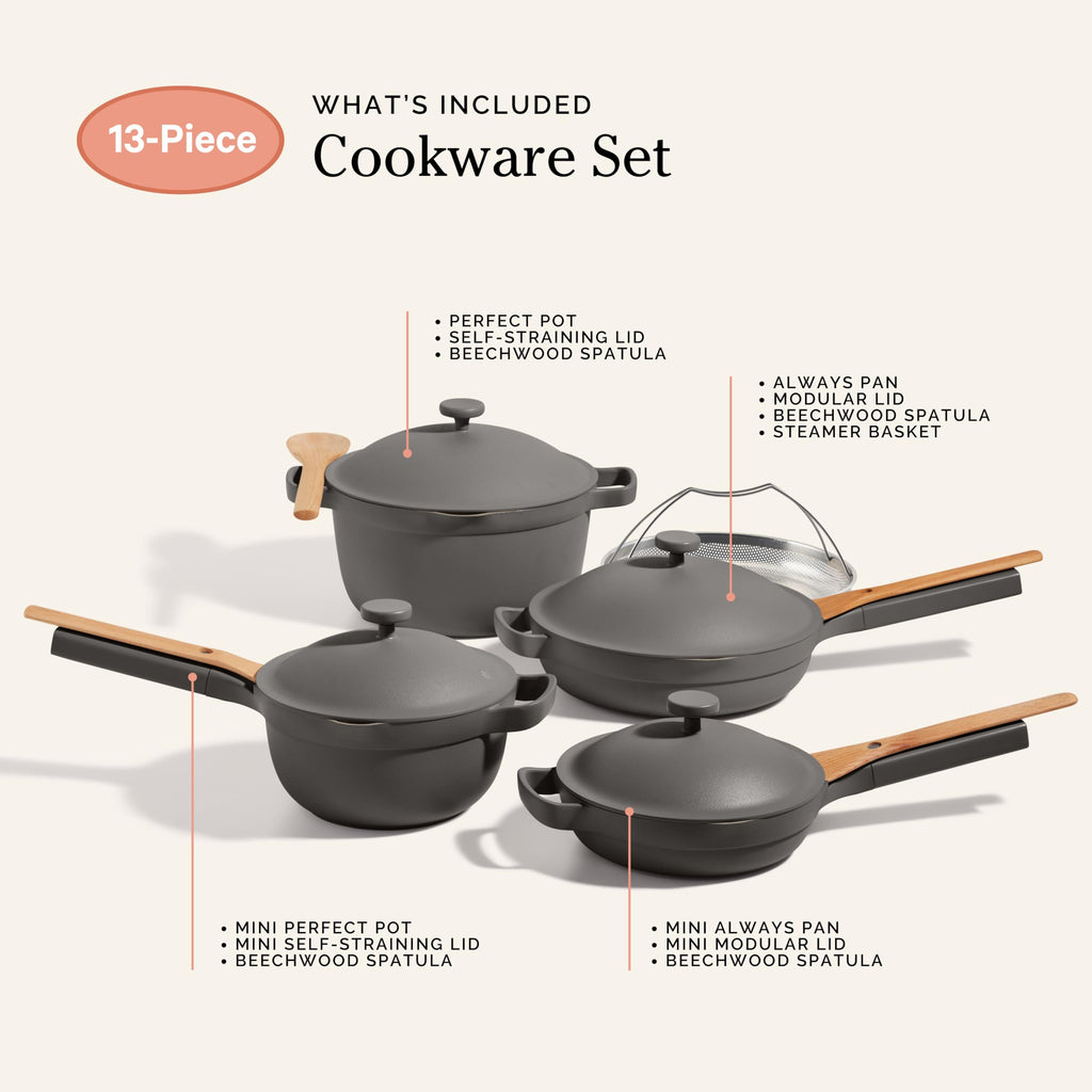 Our Place Cookware Set - 13-Piece Kit Including the Always Pan, Perfect Pot and Spatulas | Multifunctional, Toxin-Free Nonstick | Heat Safe up to