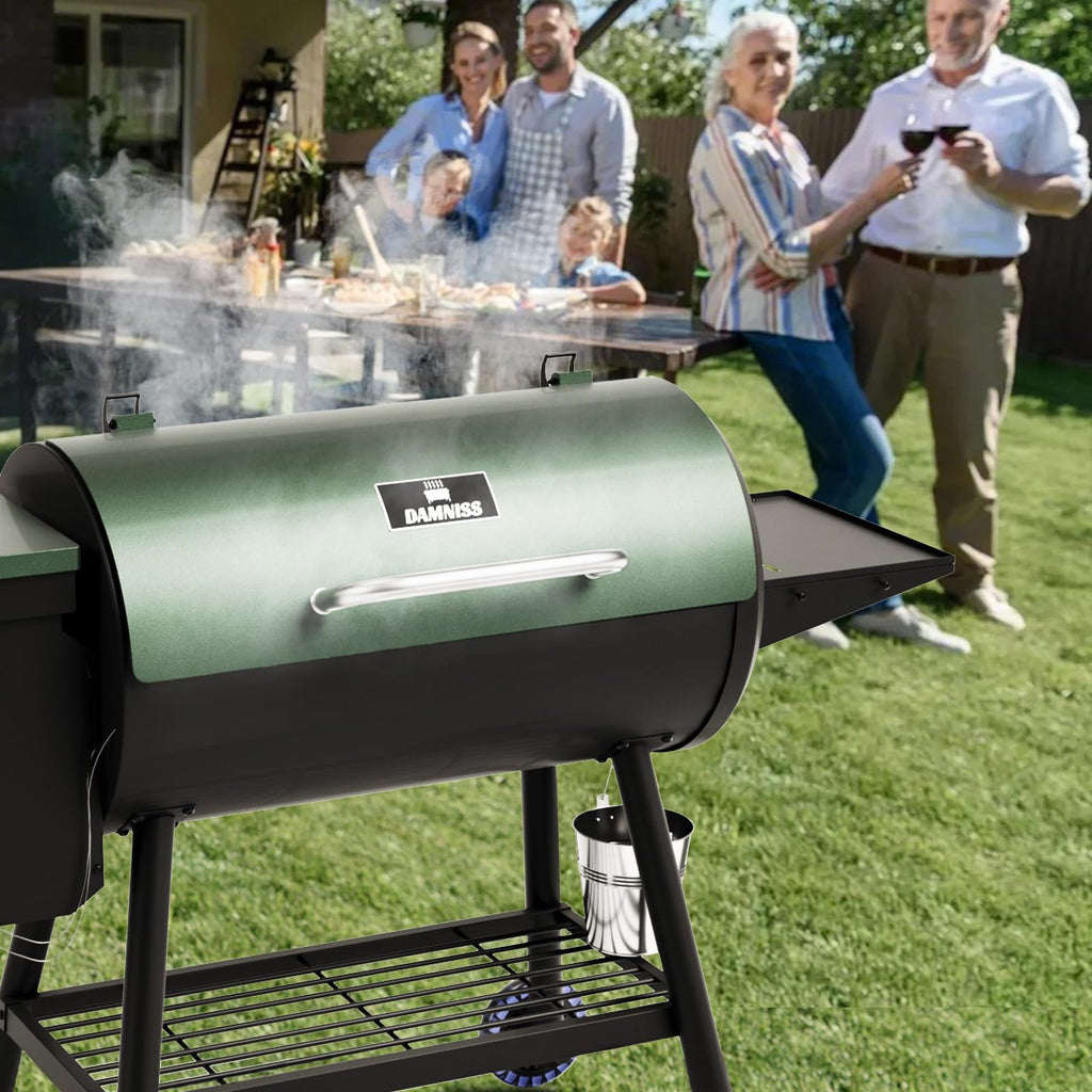 Pellet Smoker Grill Combo, 456 SQ.IN Cooking Area with PID Temperature Control (180-450F) Electric BBQ Meat Grills & Smokers, Patio Backyard for