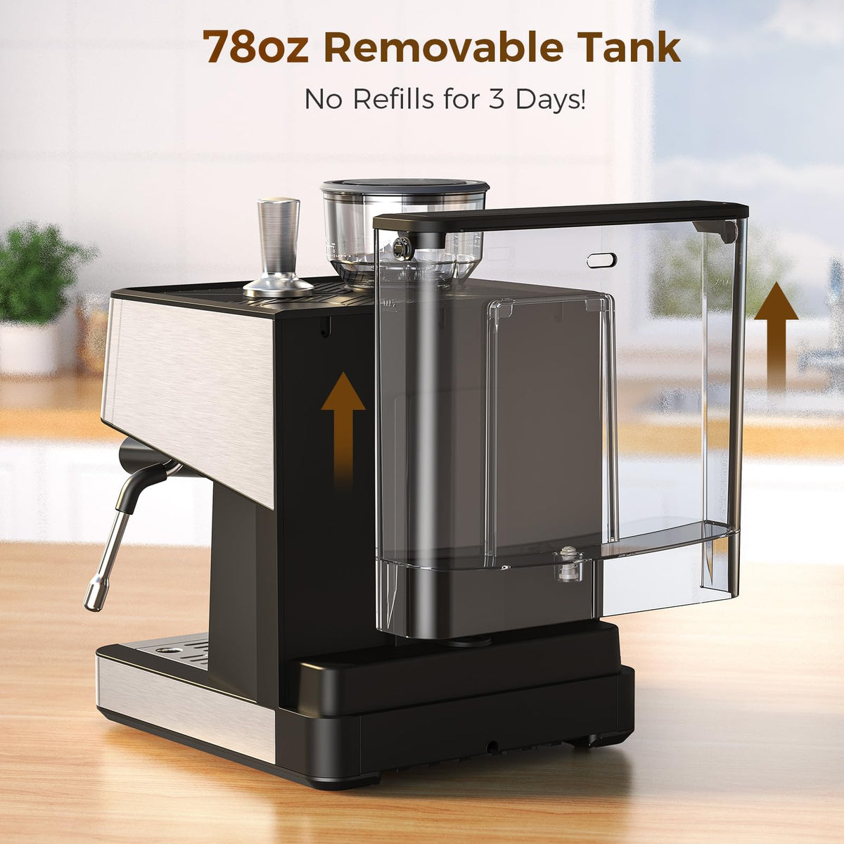 (2025 Upgrade)20 Bar Espresso Machine with Grinder & Milk Frother Steam Wand, Tamping Tools, Expresso Coffee Machines 58mm Commercial Espresso Maker