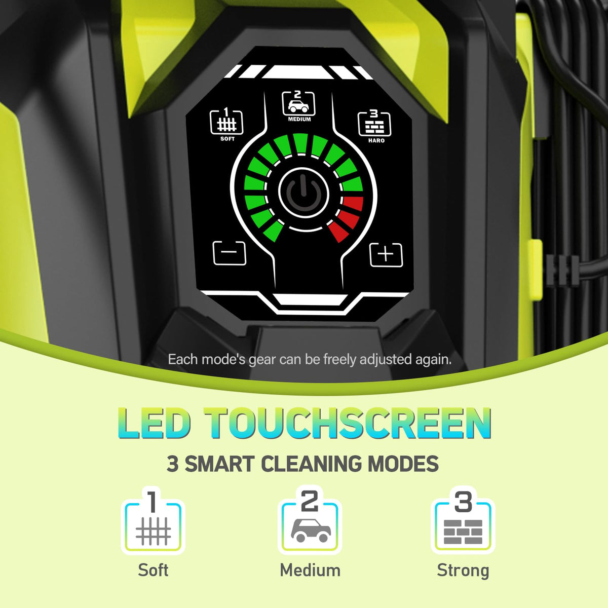 Pressure Washer Power Washers with Touch Screen, 5000PSIIMAX, High Pressure Cleaning Machine with 4 Quick Connect Nozzles and Foam Cannon for Cars