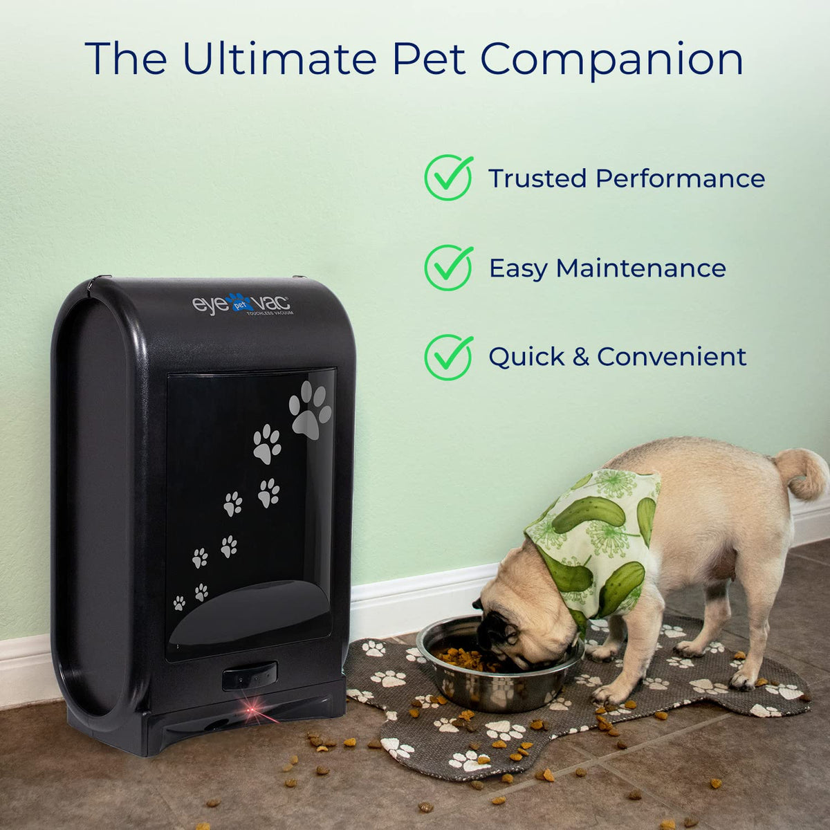 EyeVac Pro Touchless Vacuum Automatic Dustpan - Ultra Fast & Powerful - Great for Sweeping Salon Pet Hair Food Dirt Kitchen, Corded Canister Vacuum