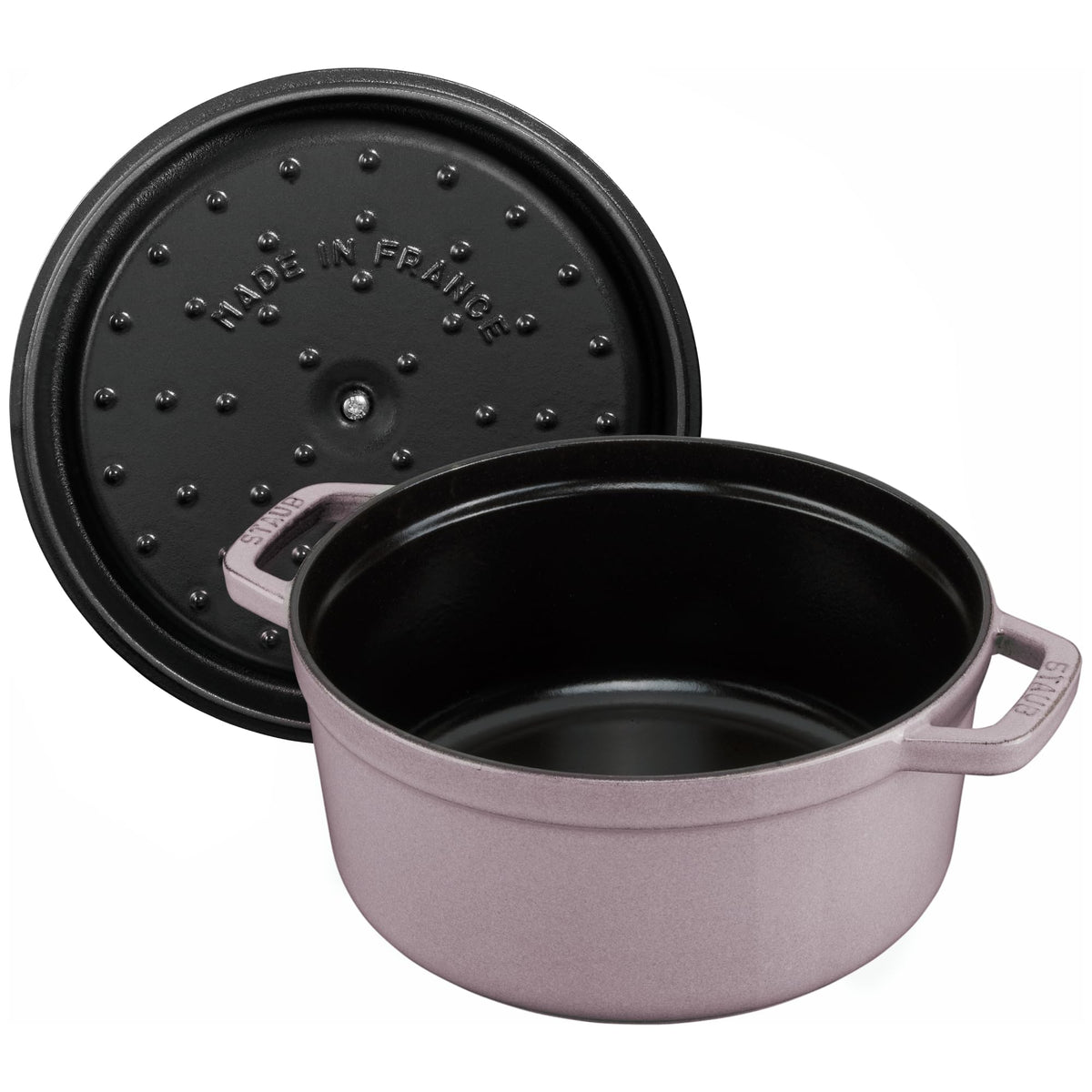 Staub Cast Iron 7-qt Round Cocotte - White Truffle, Made in France