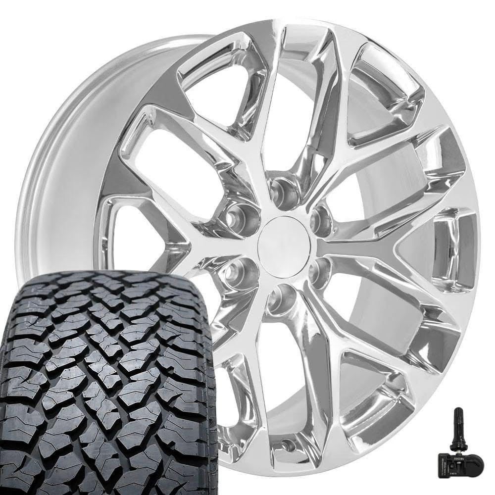 OE Wheels CV98B 22x9 Set(4) Black 6x139.7 & Sailun Tires