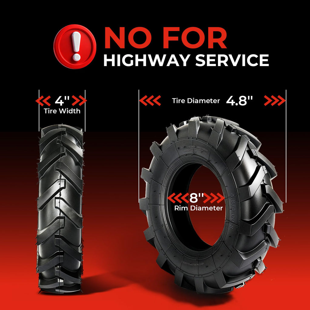 18x8.50-8 Lawn & Garden Mower Tires, Set of 2,4 Ply Tubeless