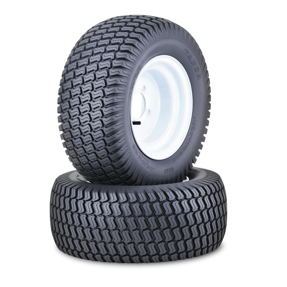 WANDA Lawn Mower Tire Wheel 18X8.5-8 4PR w/4X4" PCD Silver Rim-13028, Set 2