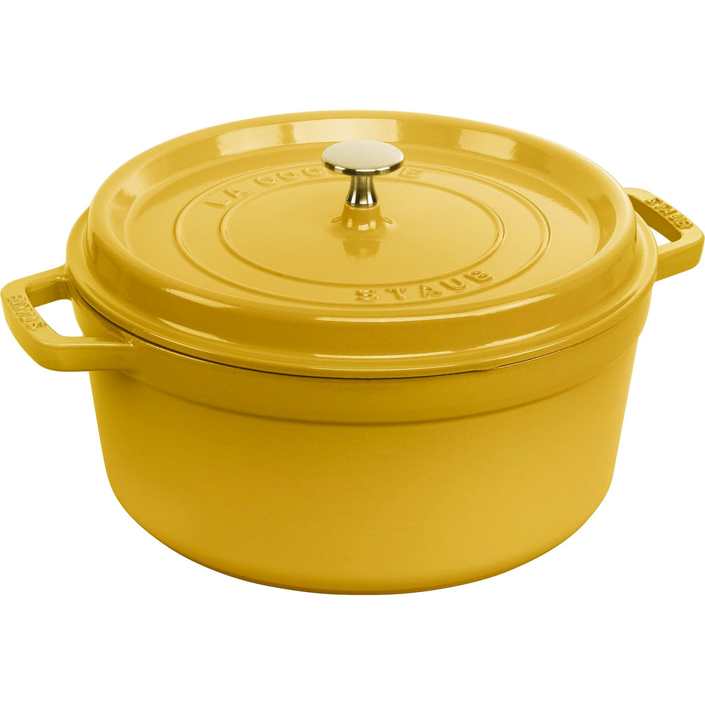 Staub Cast Iron 7-qt Round Cocotte - White Truffle, Made in France