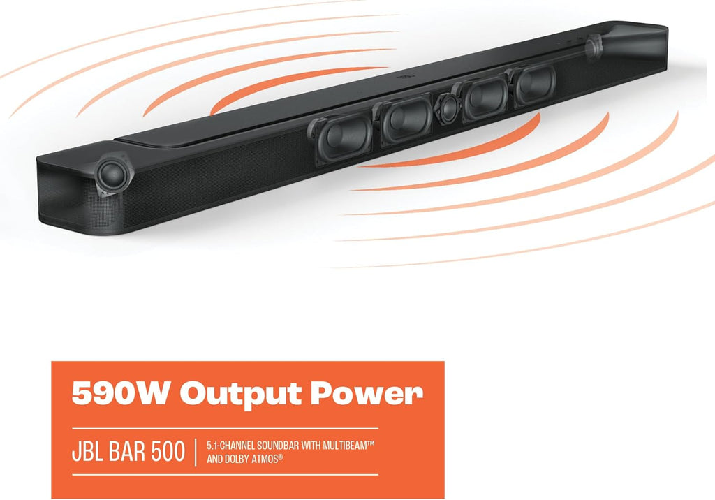 JBL Bar 500: 5.1-Channel soundbar with MultiBeam™ and Dolby Atmos®, Black