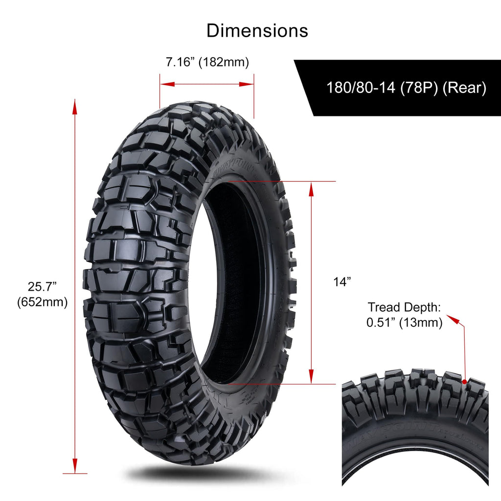 Tusk Waypoint Adventure Motorcycle Tire Set â 90/90-21 Front & 130/90-17 Rear (68R) Tube Type