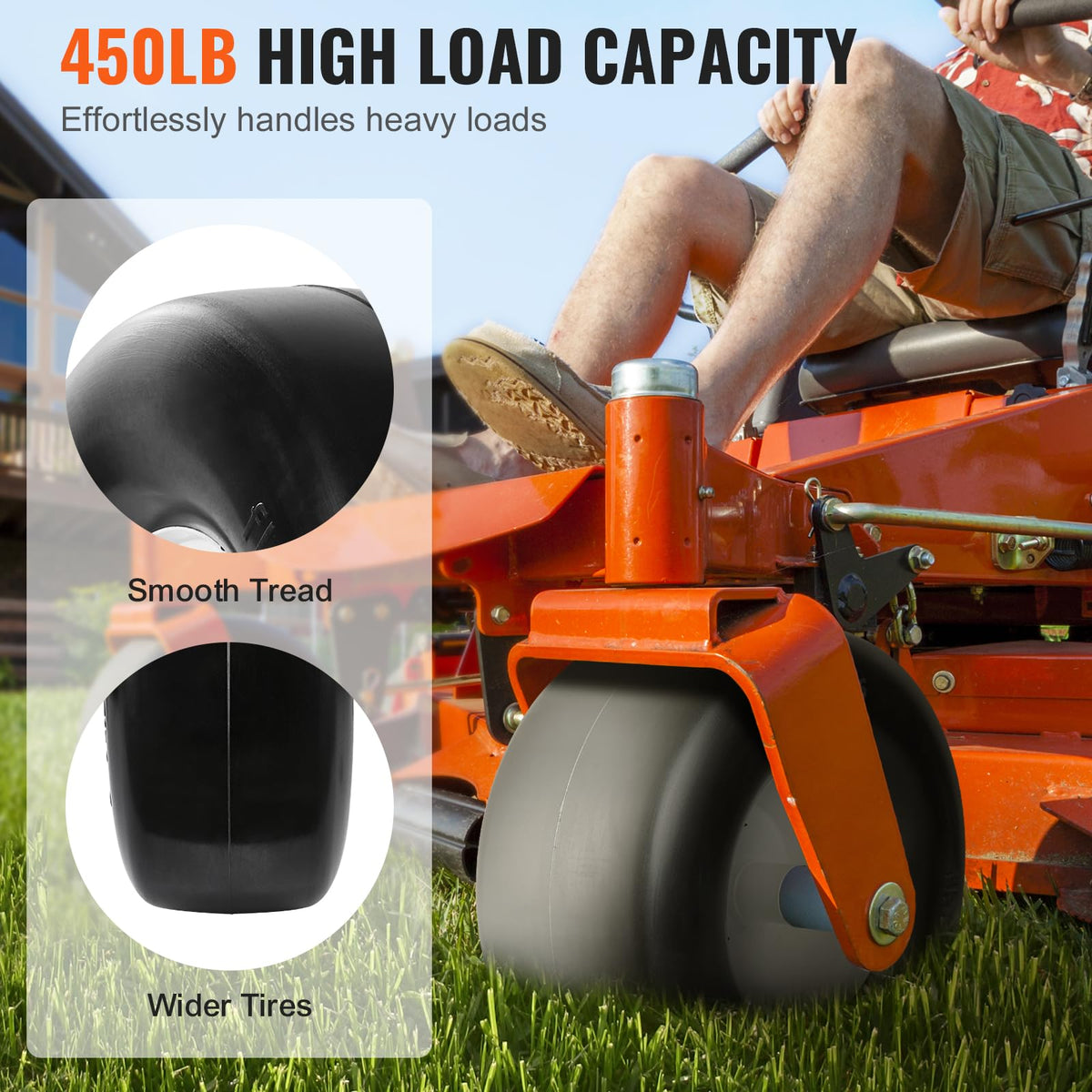 VEVOR Lawn Mower Tires with Rim, 20x8-8" Tubeless Tractor Tires, 2-Pack Tire and Wheel Assembly, S-Turf Pneumatic Tires with 3.5" Offset Hub and 3/4" Bushing Size, for Riding Mowers Lawn Tractors