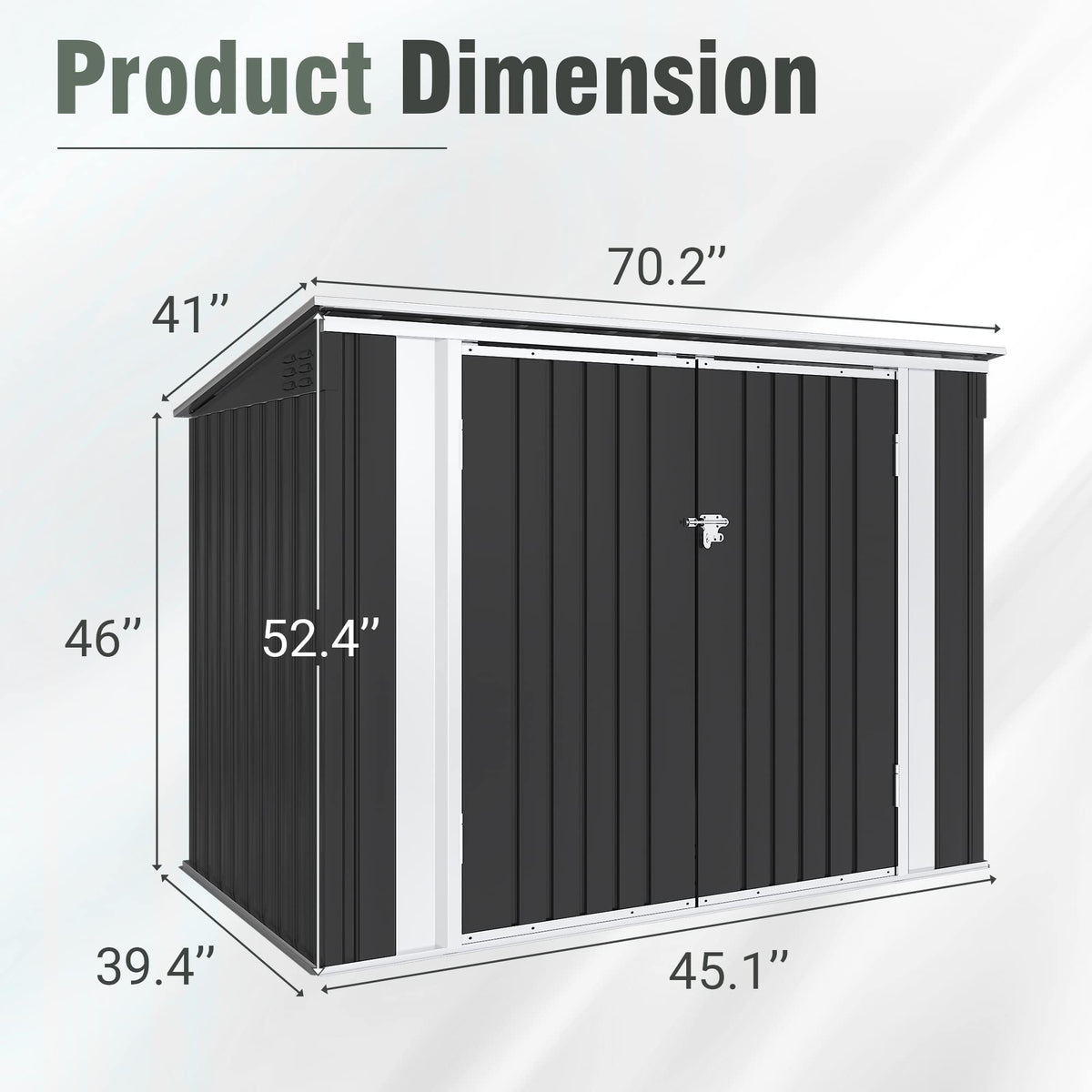 Greesum Outdoor Storage Shed 6 x 8 ft. Utility Tool Shed Metal Storage Garden Shed with Door & Lock for Patio Storage, Brown