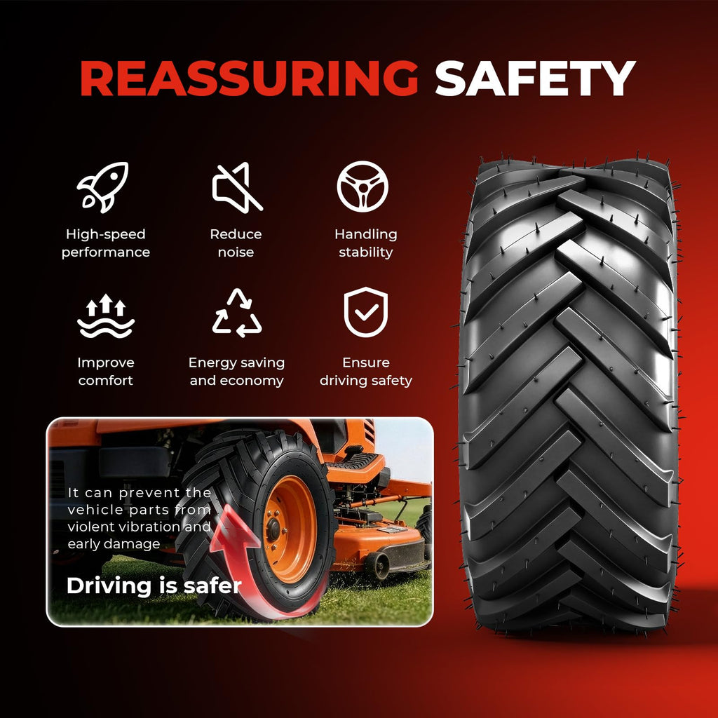 24x12.00-12 Lawn & Garden Mower Tires, Set of 2,6 Ply Tubeless