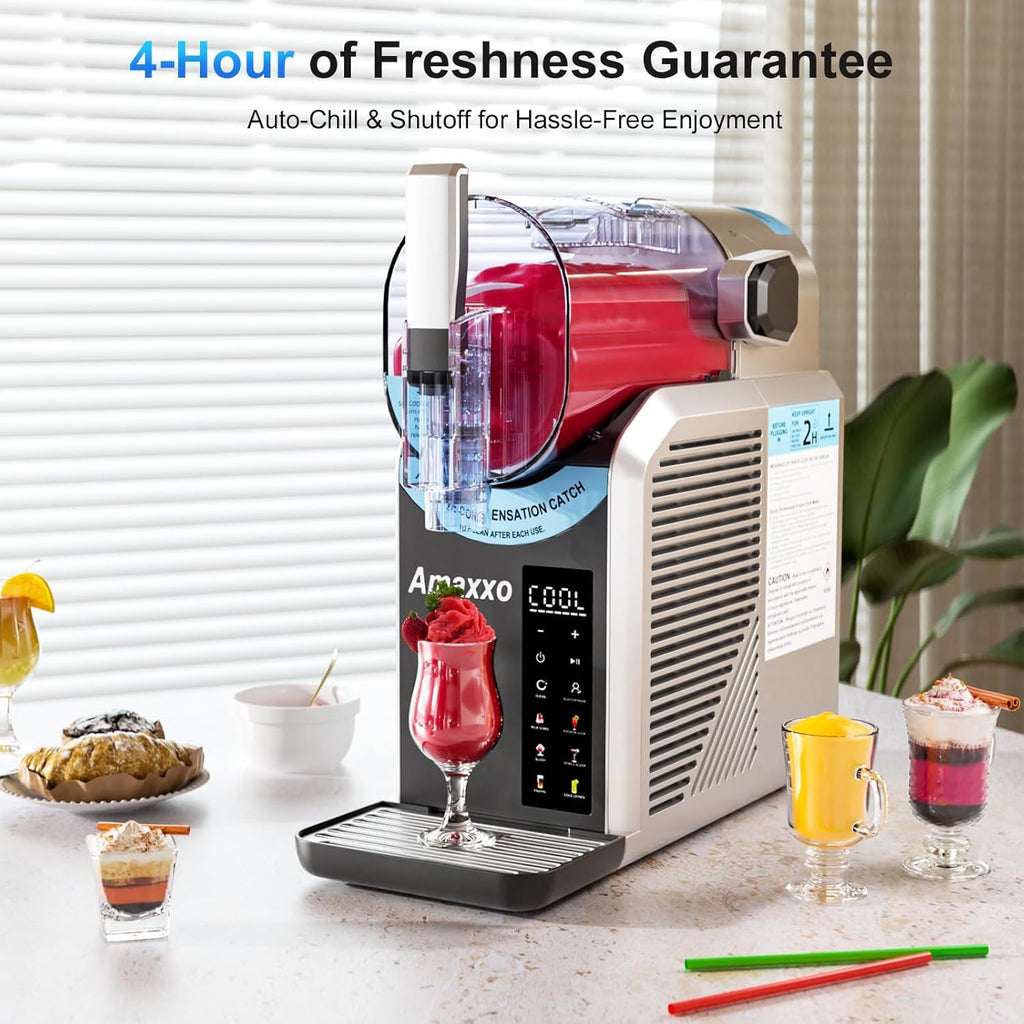 2 IN1 Ice Cream Maker Slushie Machine for Home - 88oz Slushy Machine Maker No Ice Needed Self Cleaning, Frozen Drink Machine, 5 Preset for Soft Serve