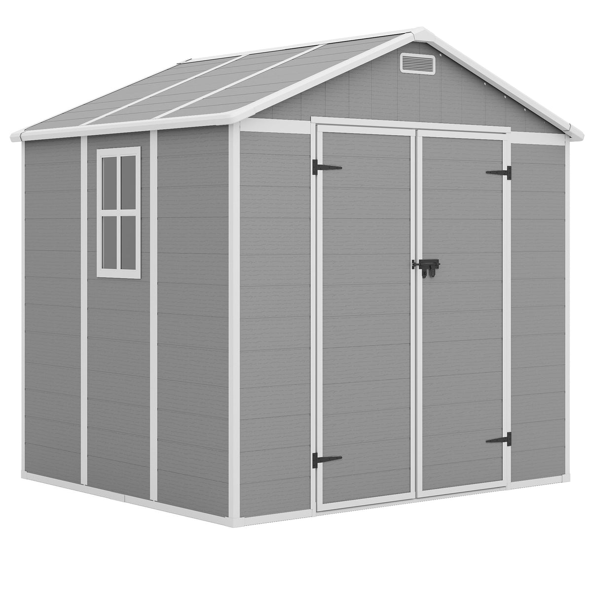 Amopatio 10x8 FT Storage Shed, Resin Shed with Floor Included, Plastic Sheds Outdoor Storage for Bike, Garden Tools, Sheds & Outdoor Storage with