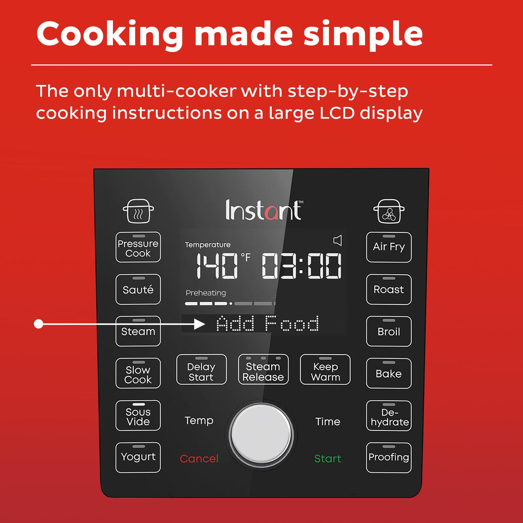Instant Pot Duo Crisp Ultimate Lid,13-in-1 Air Fryer&Pressure Cooker Combo, Saut, Slow Cook, Bake, Steam, Warm, Roast, Dehydrate, Sous Vide&Proof