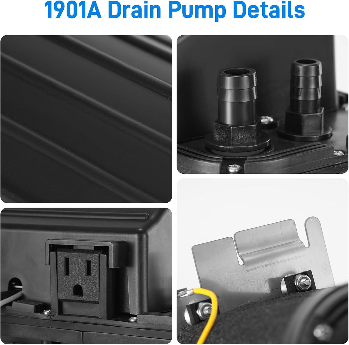 1901A Drain Pump Compatible with Whirlpool, Ice Machine Drain Pump Replaces 1901, 2185528, 2208534, 2310253, AH3650734, EA3650734, PS3650734