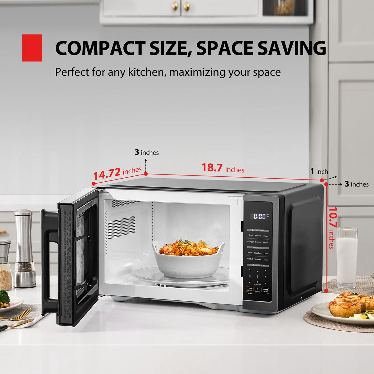 TOSHIBA ML4-EM22PAIT(SS) Countertop Microwave Oven with Sensor Cook, 6 Auto Menus, Origin Inverter, Child Lock, 2.2 Cu Ft for Large Family, 16.5 Inch