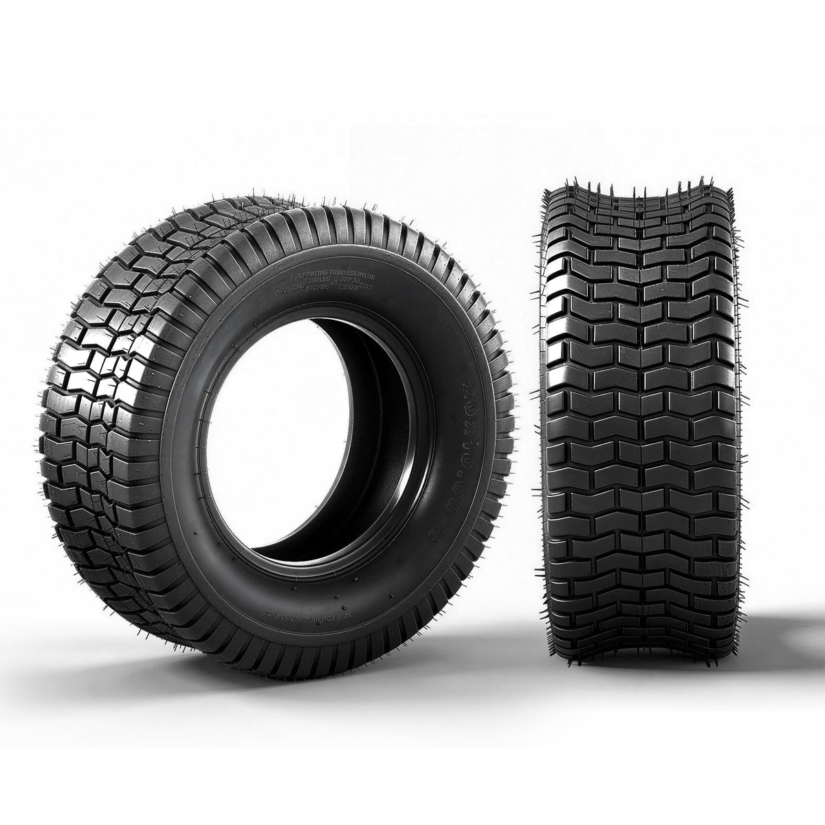 20x8.00-8 Lawn Mower Tire, 4 Ply,Tubeless, 2 Pack