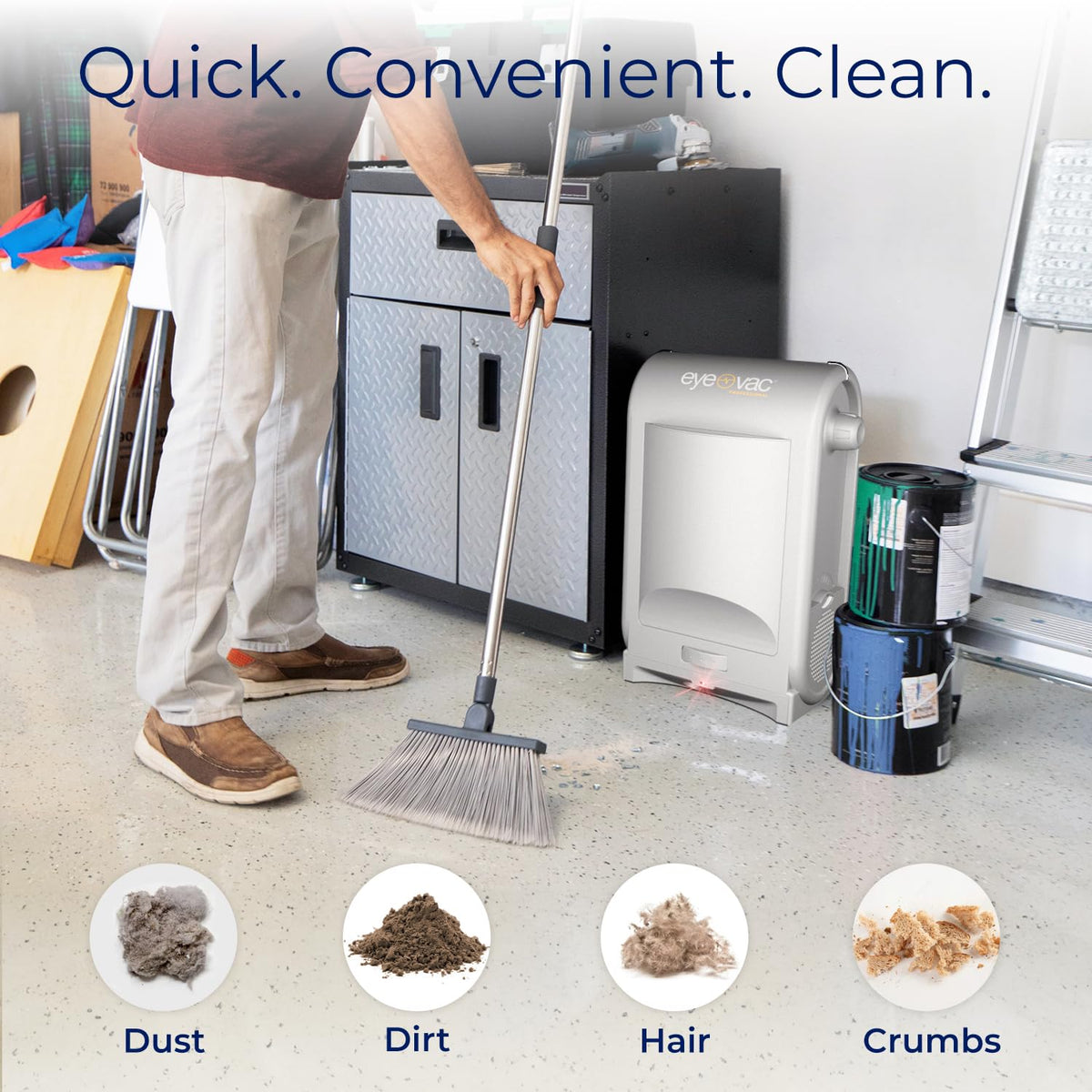 EyeVac Pro Touchless Vacuum Automatic Dustpan - Ultra Fast & Powerful - Great for Sweeping Salon Pet Hair Food Dirt Kitchen, Corded Canister Vacuum