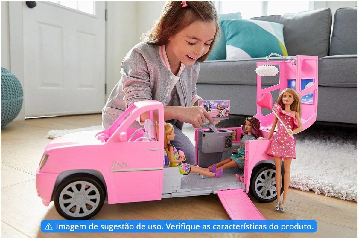 Barbie Playset with 4 Sister Dolls and Limo that Opens and Expands to 2 Feet, Includes 10+ Party Accessories, Gift for Kids 3 to 7 Years Old