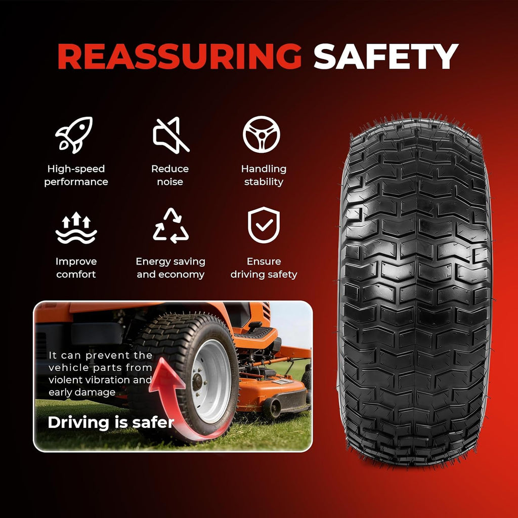 20x10.00-8 Lawn Mower Tires with Rim, 2-Pack