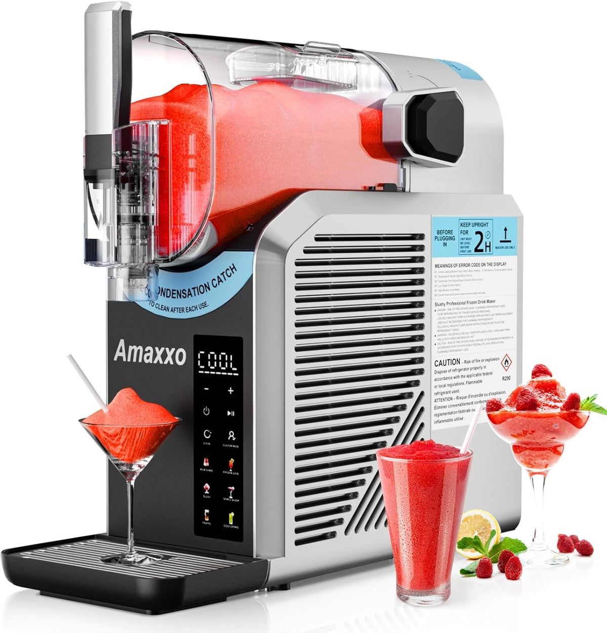 2 IN1 Ice Cream Maker Slushie Machine for Home - 88oz Slushy Machine Maker No Ice Needed Self Cleaning, Frozen Drink Machine, 5 Preset for Soft Serve