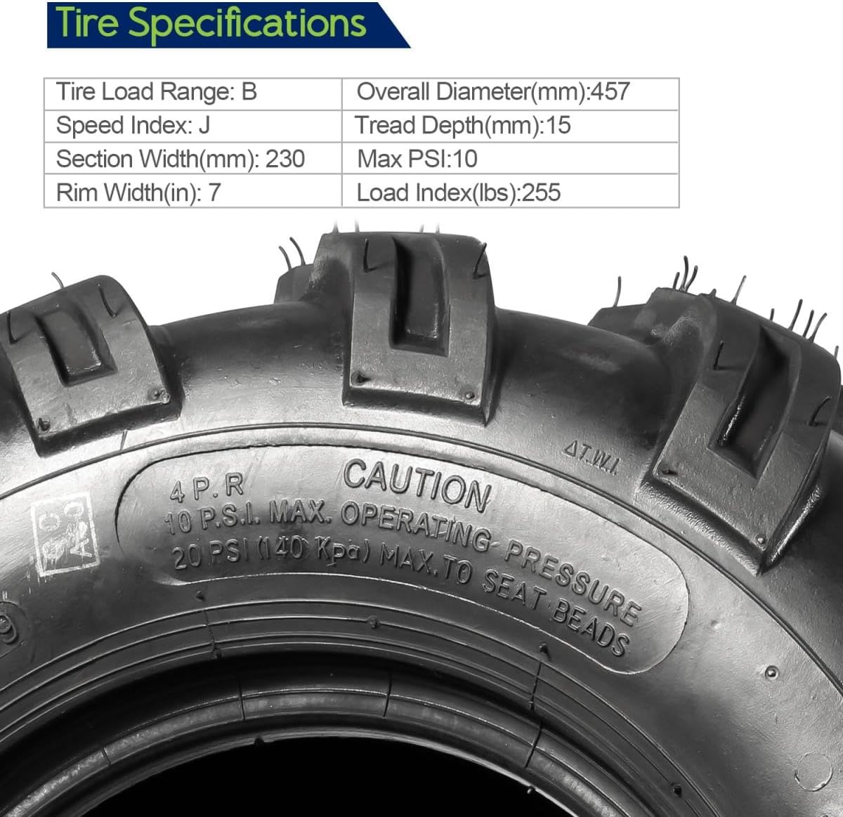 MaxAuto 2PCS Sport ATV Tires 18x9.5-8 18x9.50x8 Lawn Mower Off-Road ATV UTV Tire 4PR Turf Tires Mud Sand Trial Tires P311