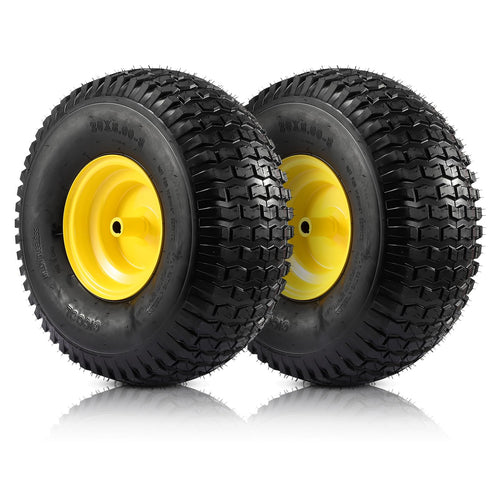 15x6.00-6 Flat Free Lawn Mower Tire and Wheel, 15x6-6 Front Tire Assembly