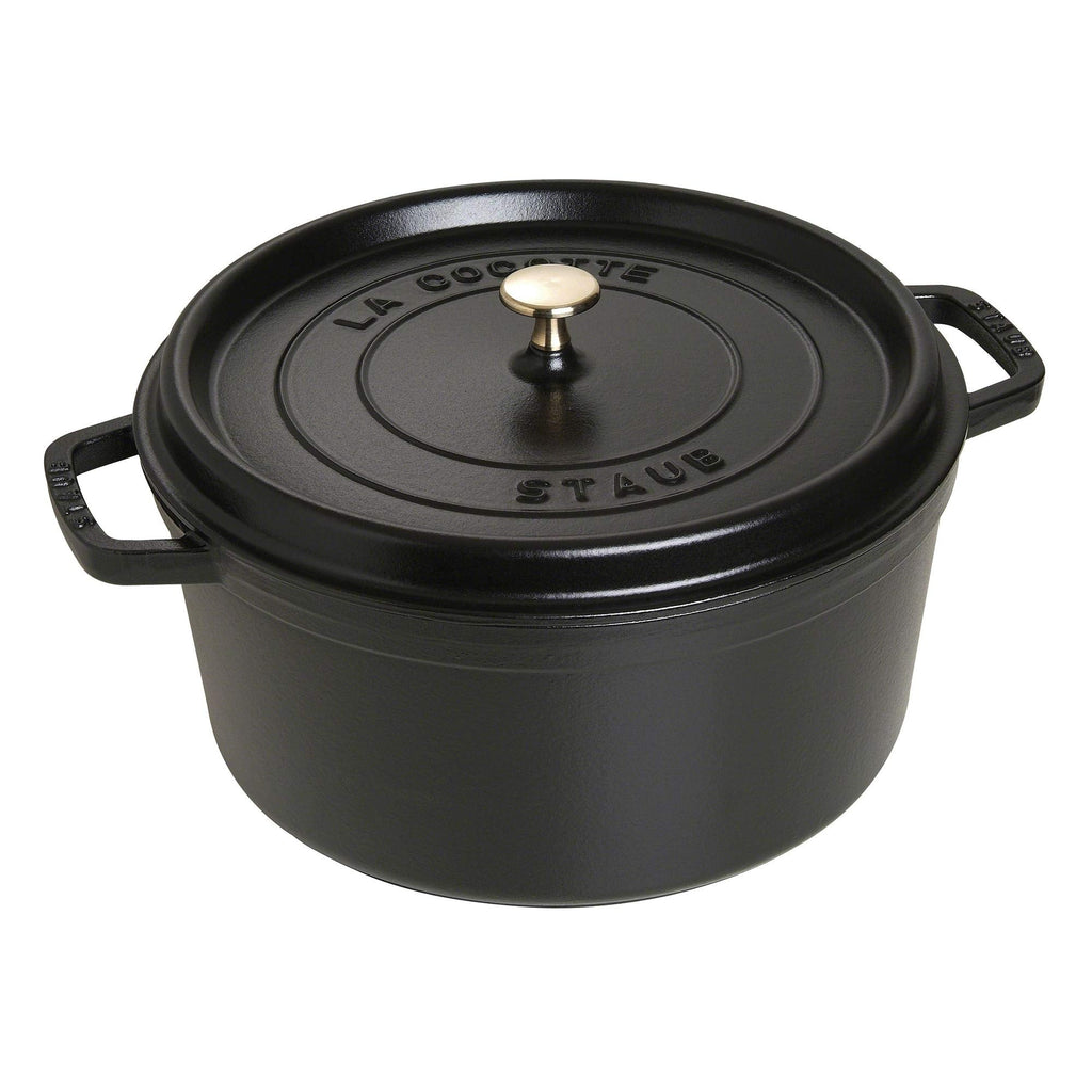 Staub Cast Iron 7-qt Round Cocotte - White Truffle, Made in France