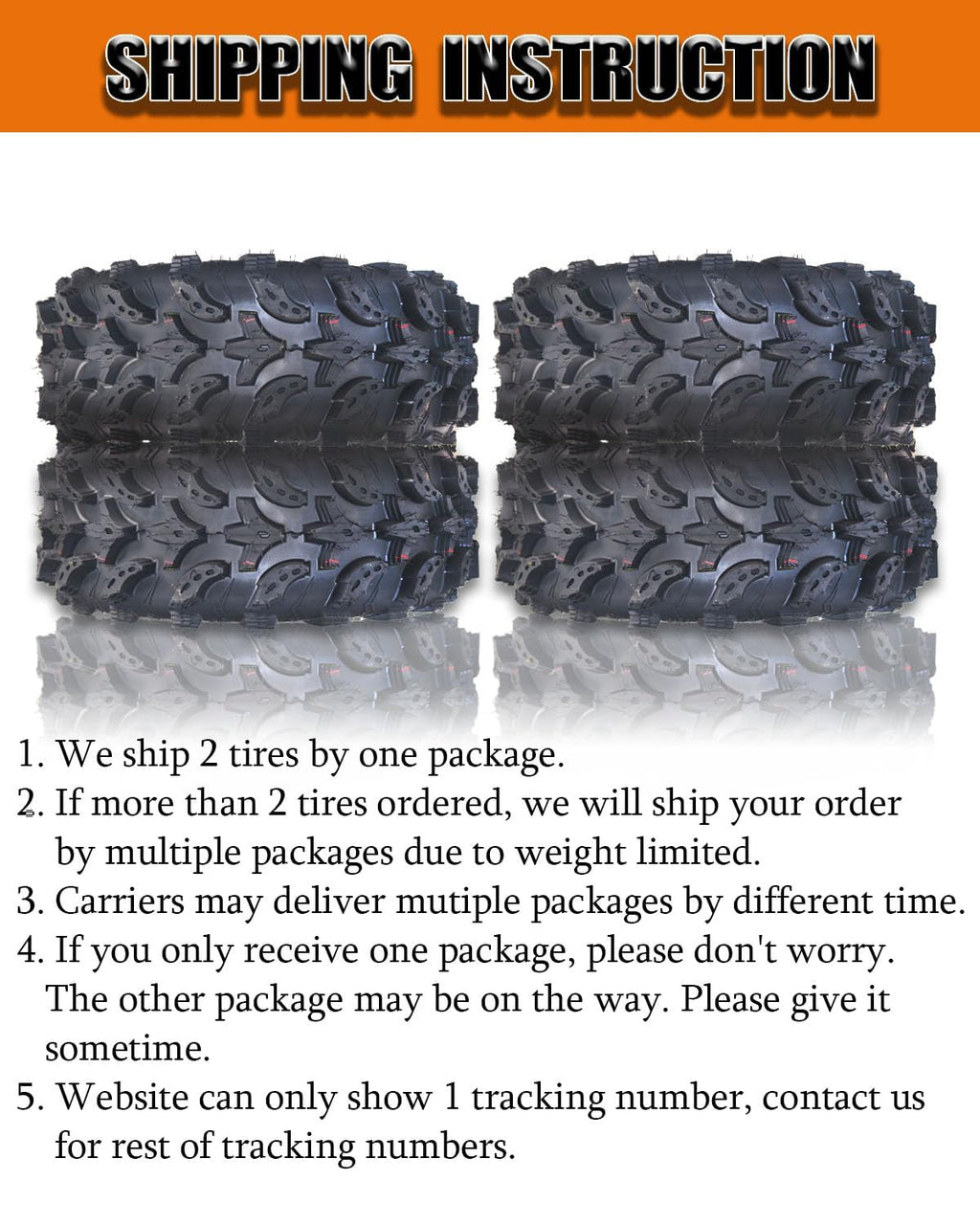 Set of 2-18x9.50-8, 4PR All-Terrain ATV/UTV Tires Tubeless