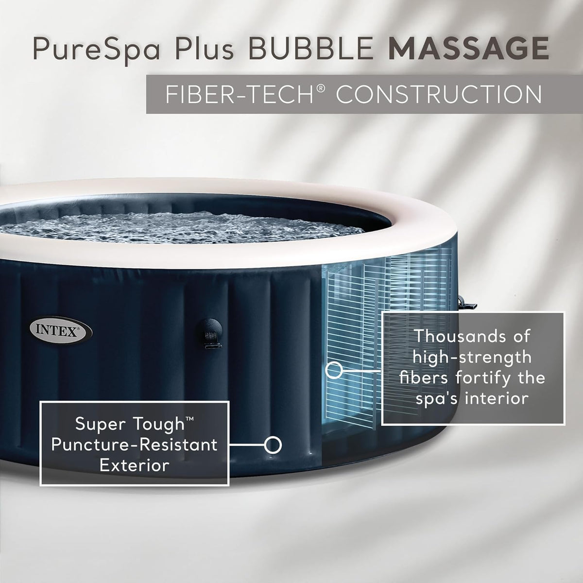 INTEX 28429EP PureSpa Plus Bubble Massage Spa Set: Includes C 2 Contoured Headrest C LED Light C 4 Person Capacity C 77" x 28"