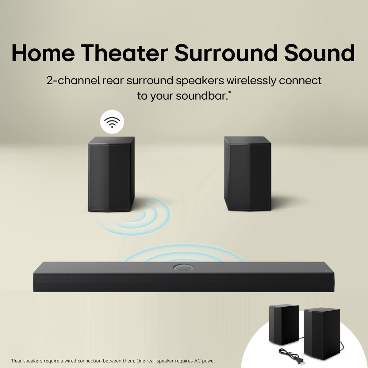 LG S60T 3.1 ch. Soundbar with Wireless Subwoofer, Dolby Audio, TV Synergy, Wow Interface, AI Sound Pro (2024 Model)