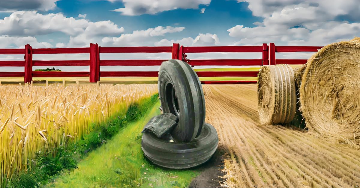 Two 5.00-15 Tri-Rib Front Tractor Tires Heavy Duty with Tubes F2 3-Rib 500x15, Wheels for Superior Control, Stability, and Performance in Farming Operations