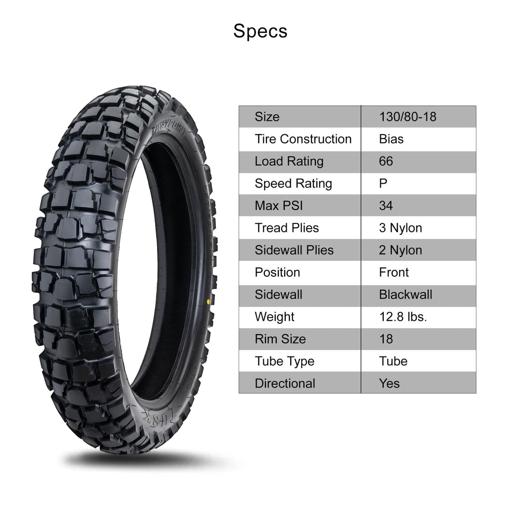 Tusk Waypoint Adventure Motorcycle Tire Set â 90/90-21 Front & 130/90-17 Rear (68R) Tube Type